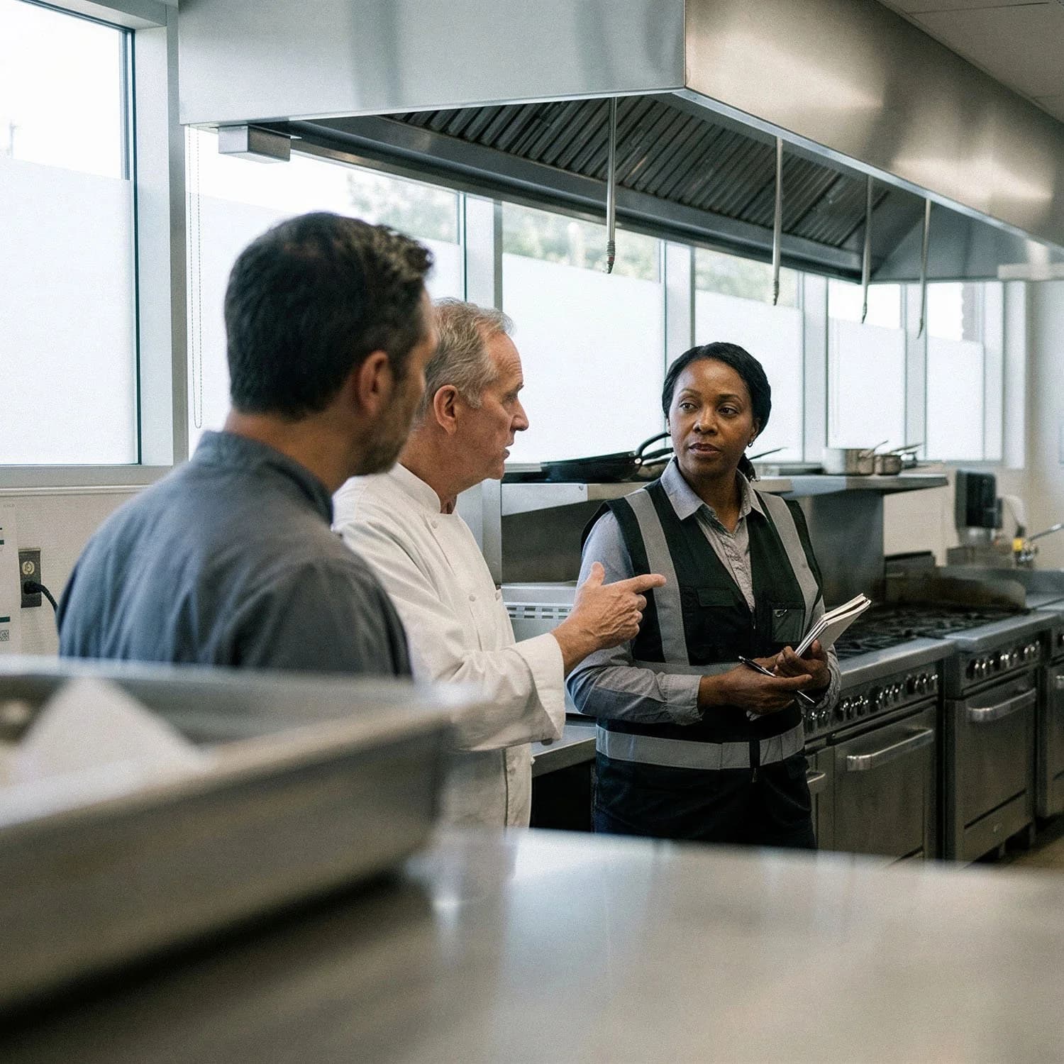 Workplace safety assessment in a commercial kitchen
